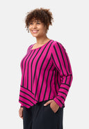 'Sienna' camiseta - look de rayas, línea A asimétrica
