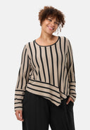 'Sienna' camiseta - look de rayas, línea A asimétrica